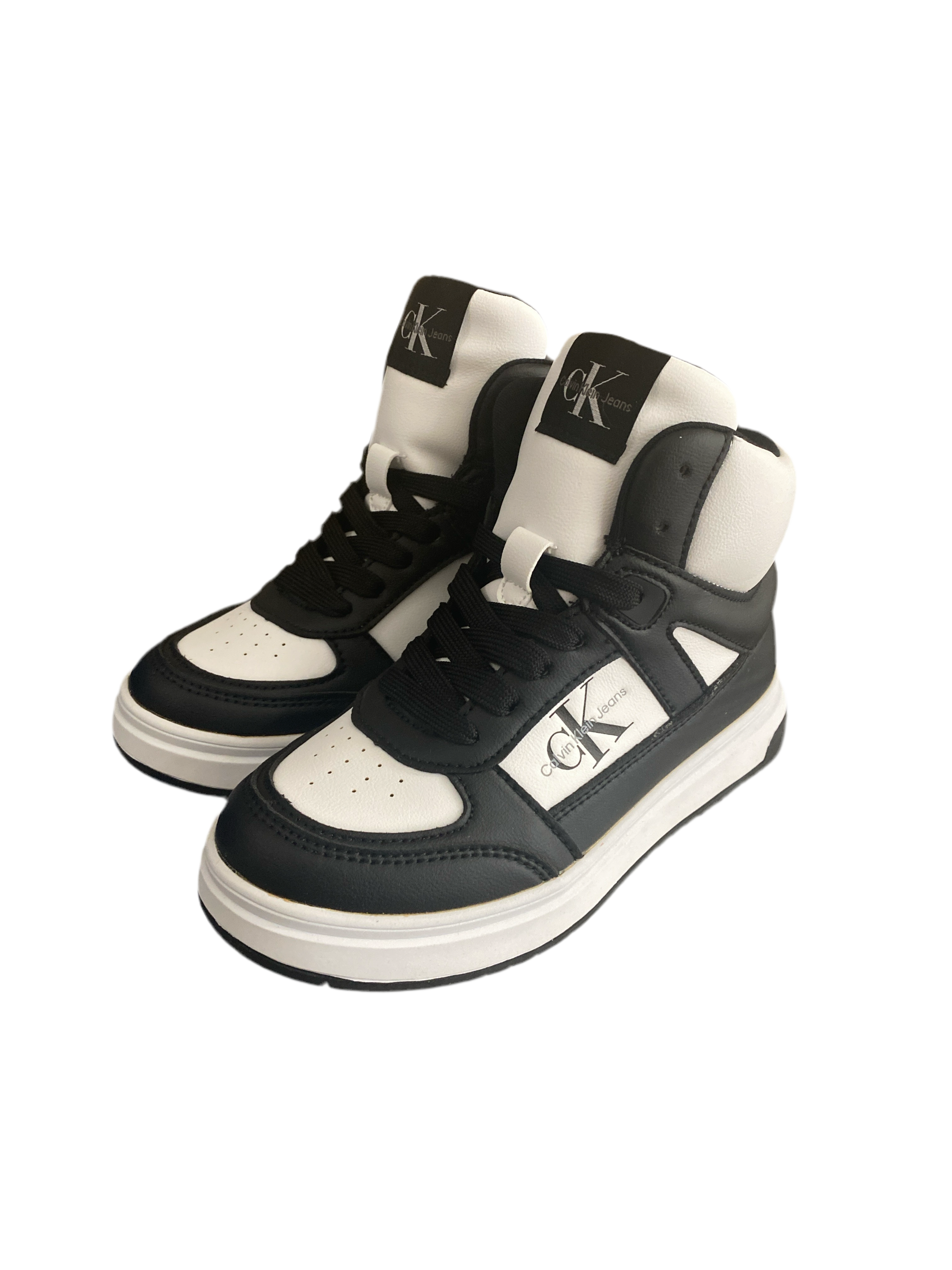 Sneaker Calvin Klein alta lacci bambino bianca