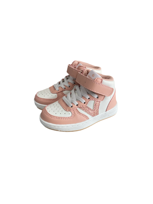 Sneaker Victoria alta lacci velcro bambina bianca