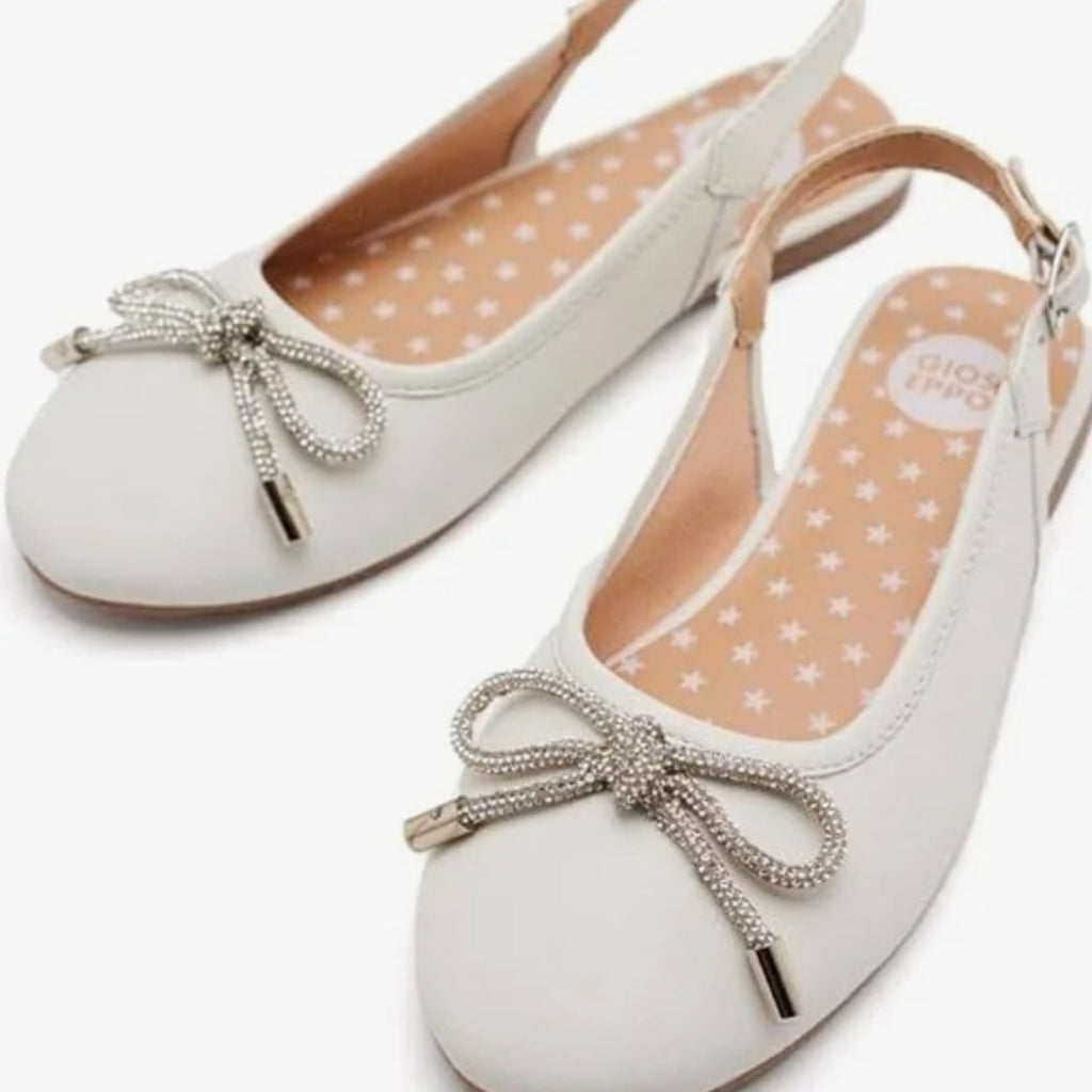 Ballerina Mary Jane Gioseppo bianca con fibbia regolabile per bambina
