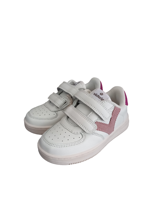 Sneaker Victoria bassa velcro bambina bianca