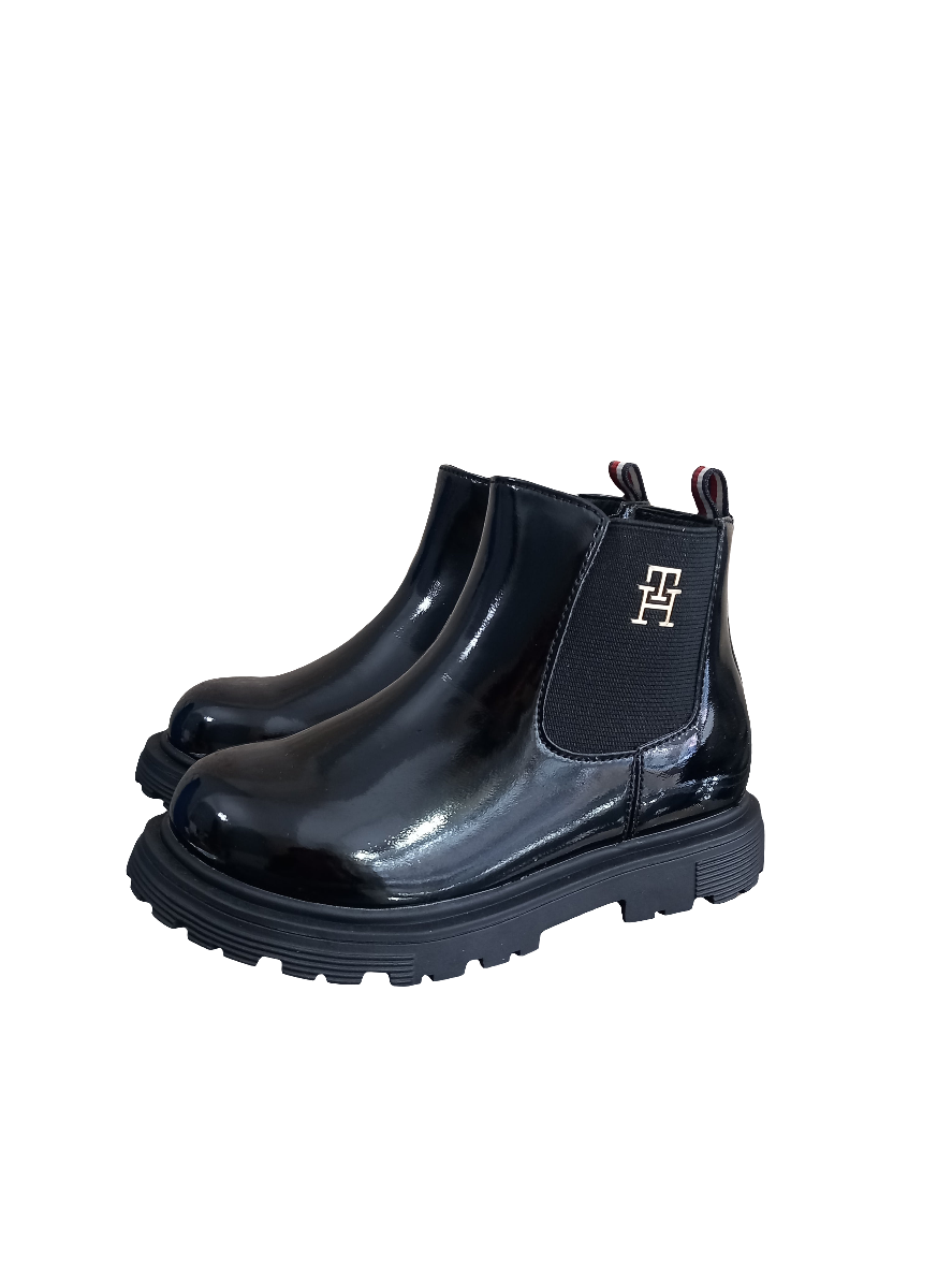 Tronchetto Chelsea Tommy Hilfiger bambino vernice nero