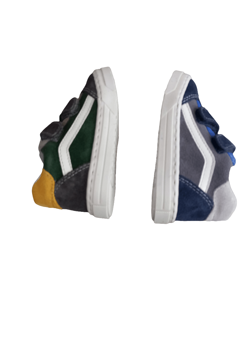 Scarpe primi passi bambino, sneakers mini Vans colorate con suola bianca