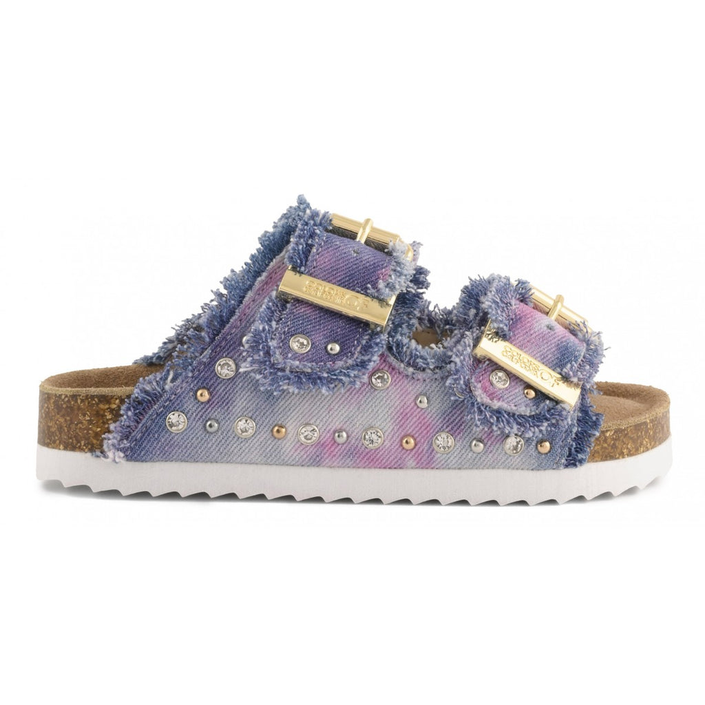Sandalo Colors Of California bambina – vista laterale in denim con strass colorati