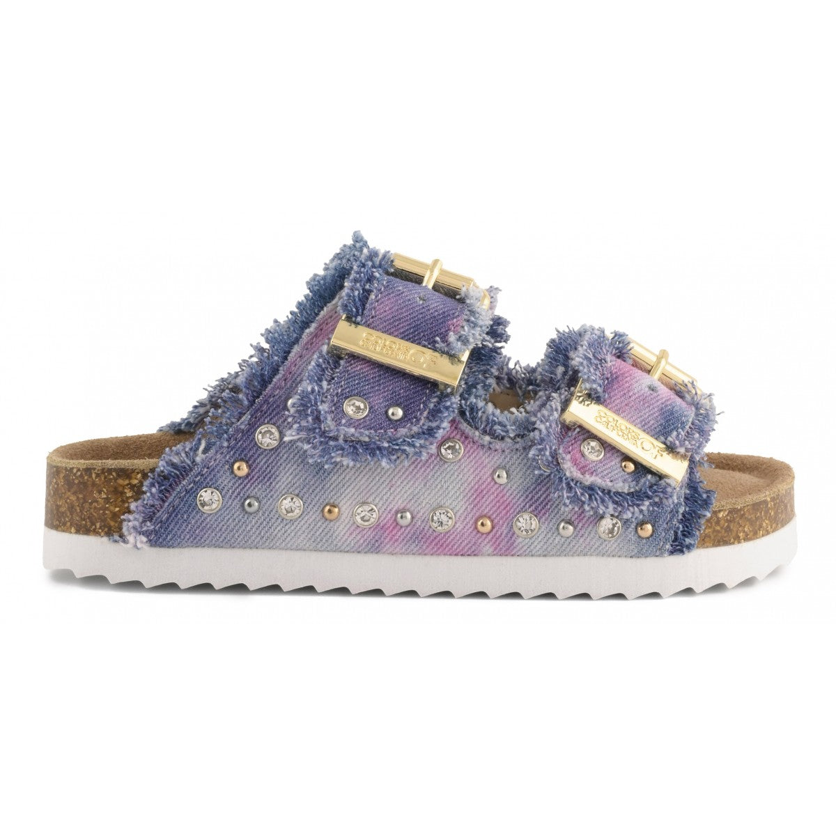 Sandalo Colors Of California bambina – vista laterale in denim con strass colorati
