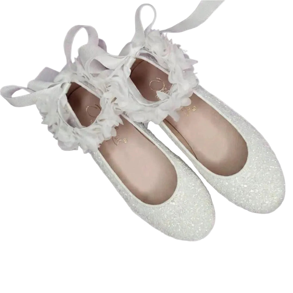 Ballerina glitter Oca-Loca bambina con braccialetto caviglia floreale