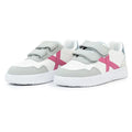 Sneakers Munich Mini Baloo Velcro bambina bianche e rosa con chiusura a strappo .

