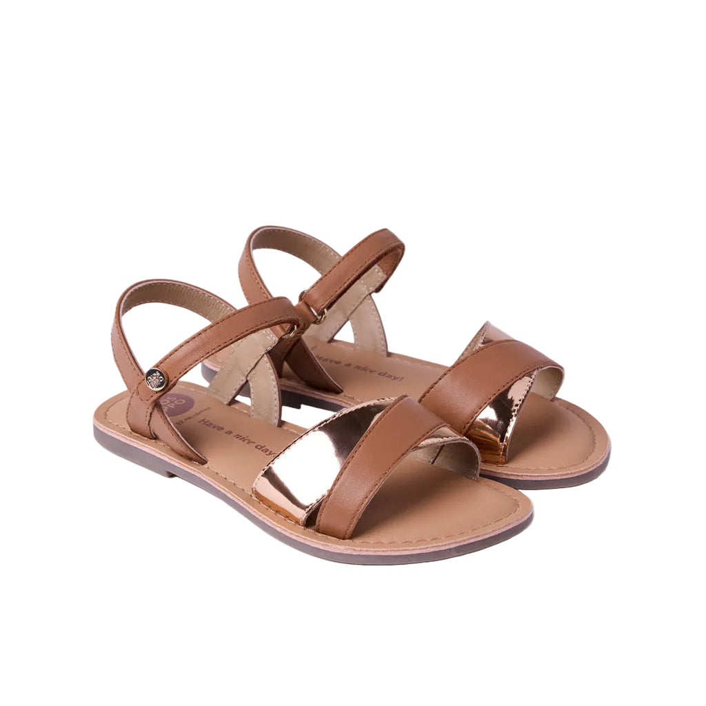 Gioseppo sandali Awendo in pelle bambina con cinturino metallico – vista frontale
