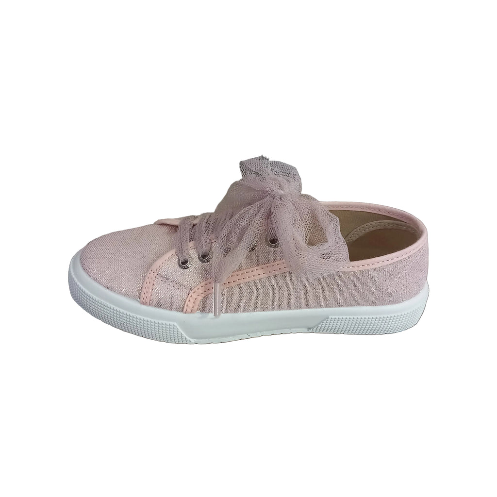 Sneaker cerimonia bambina Vul-ladi tela glitter – dettaglio laterale
