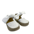 Espadrillas bambina Vul-ladi in cotone con pizzo sangallo – vista frontale