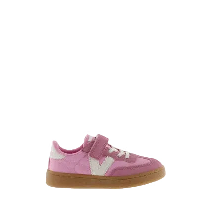 Sneaker Victoria Oslo bambini nylon camoscio fucsia - vista laterale