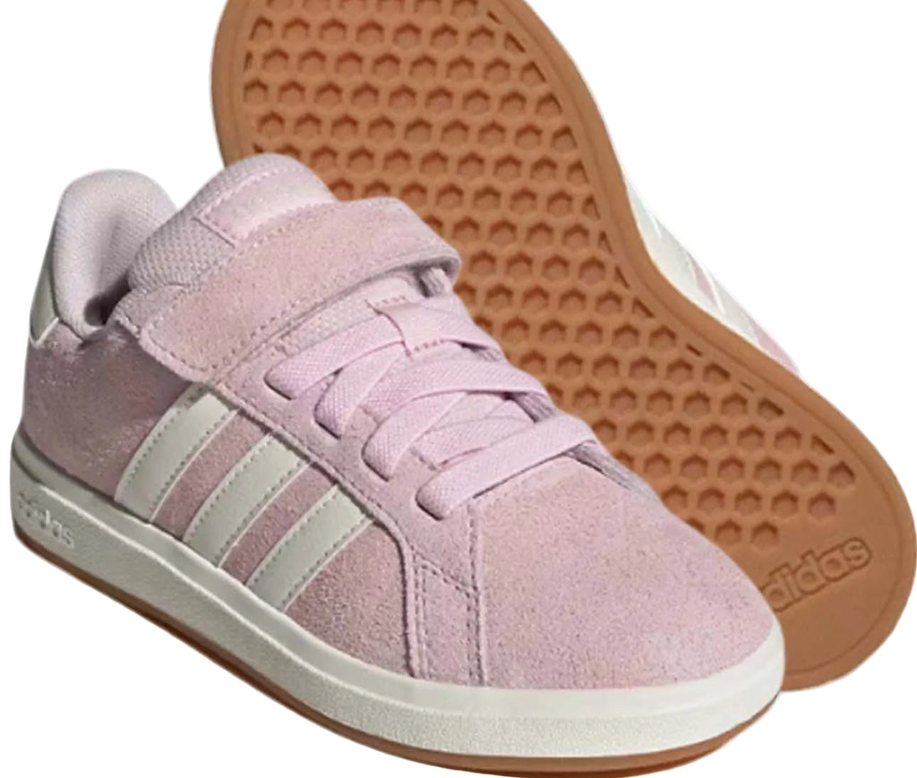Adidas Grand Court Velcro vista laterale sneakers bambino rosa - dettaglio suola 