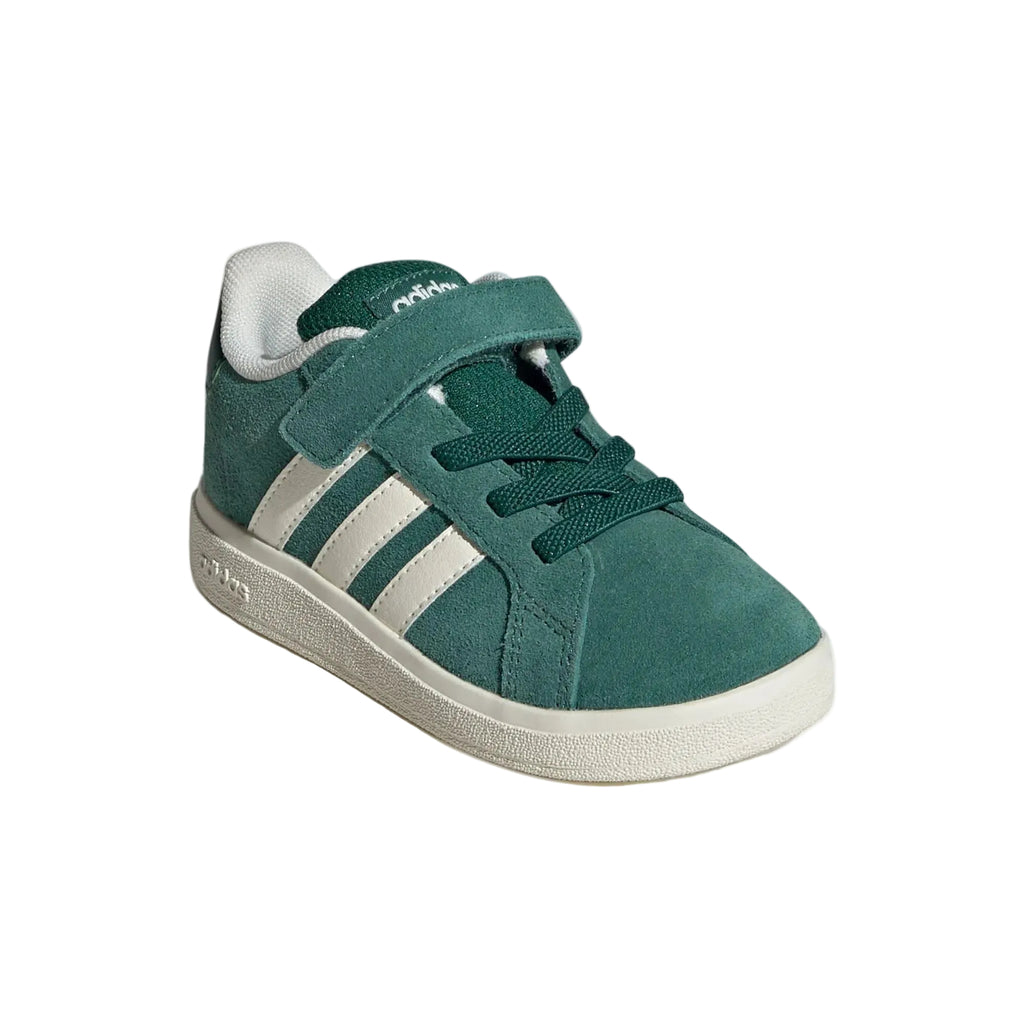 Sneakers Adidas Grand Court bambino con chiusura velcro verdi e dettagli bianchi 