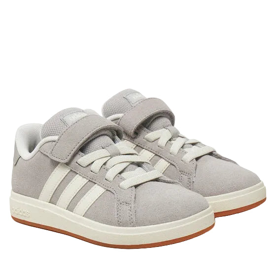 Adidas Grand Court Velcro sneakers bambino grigie - dettaglio chiusura 