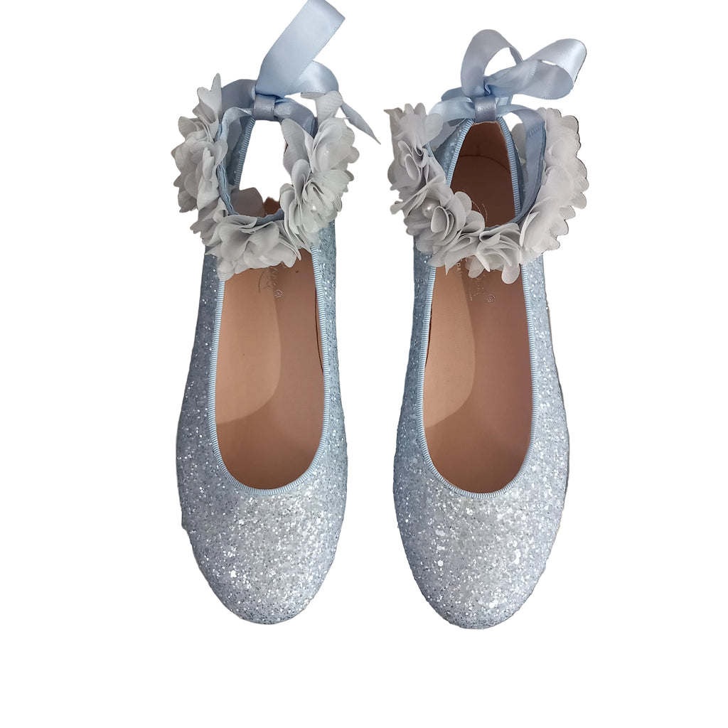 Ballerina glitter Oca-Loca bambina con braccialetto caviglia floreale