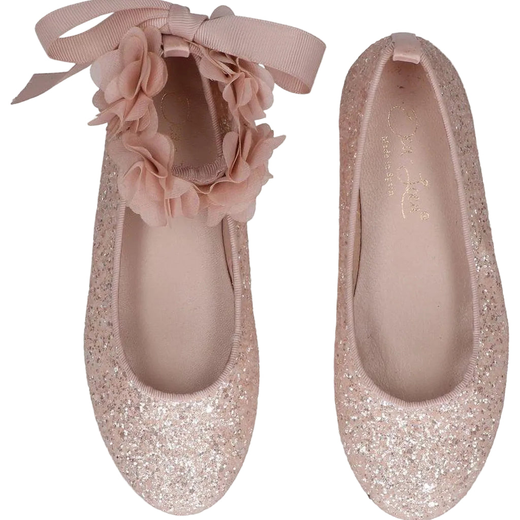 Ballerina glitter Oca-Loca bambina con braccialetto caviglia floreale