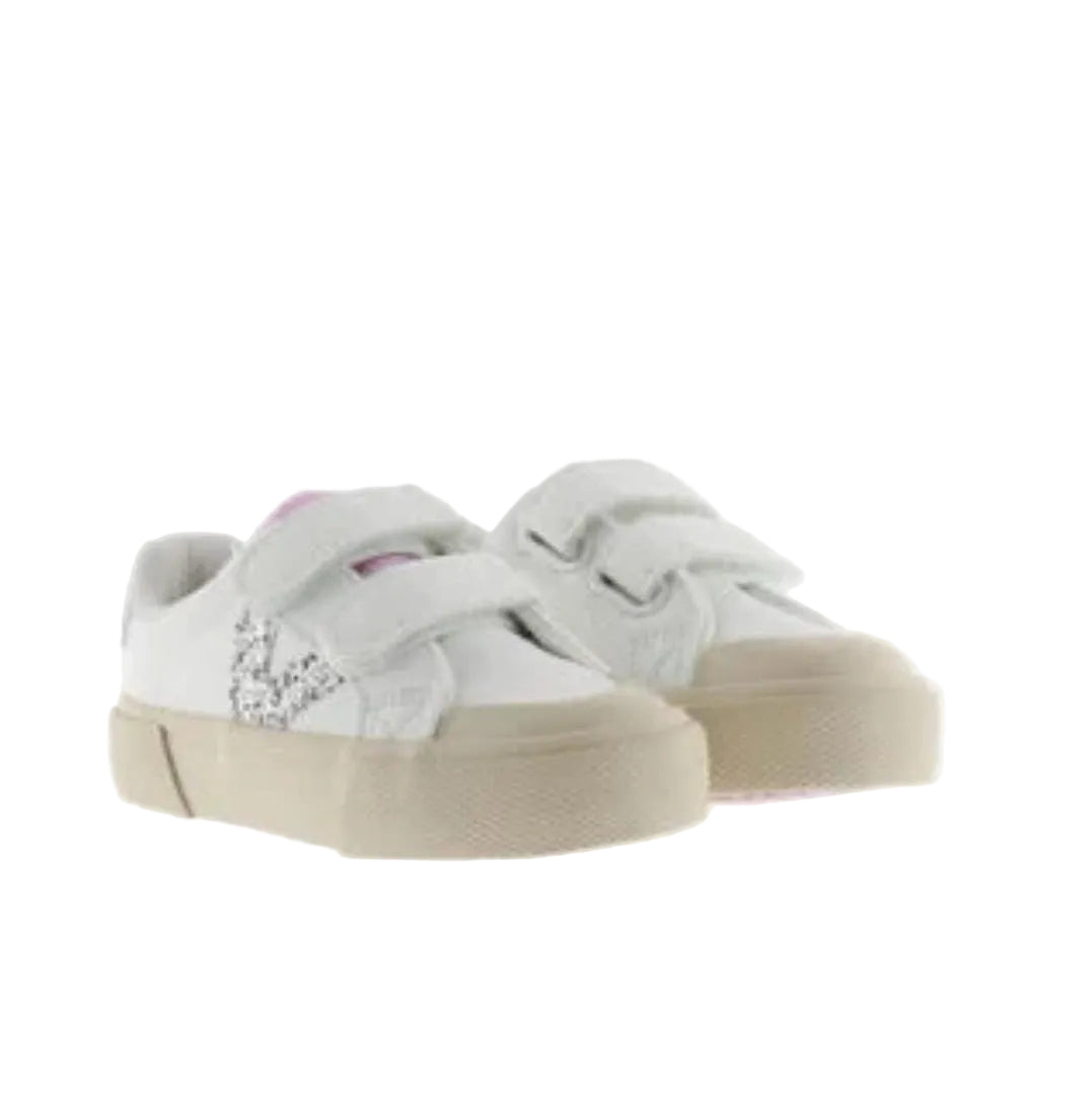 Sneaker Victoria Tribu bambina bianca con dettagli glitter 