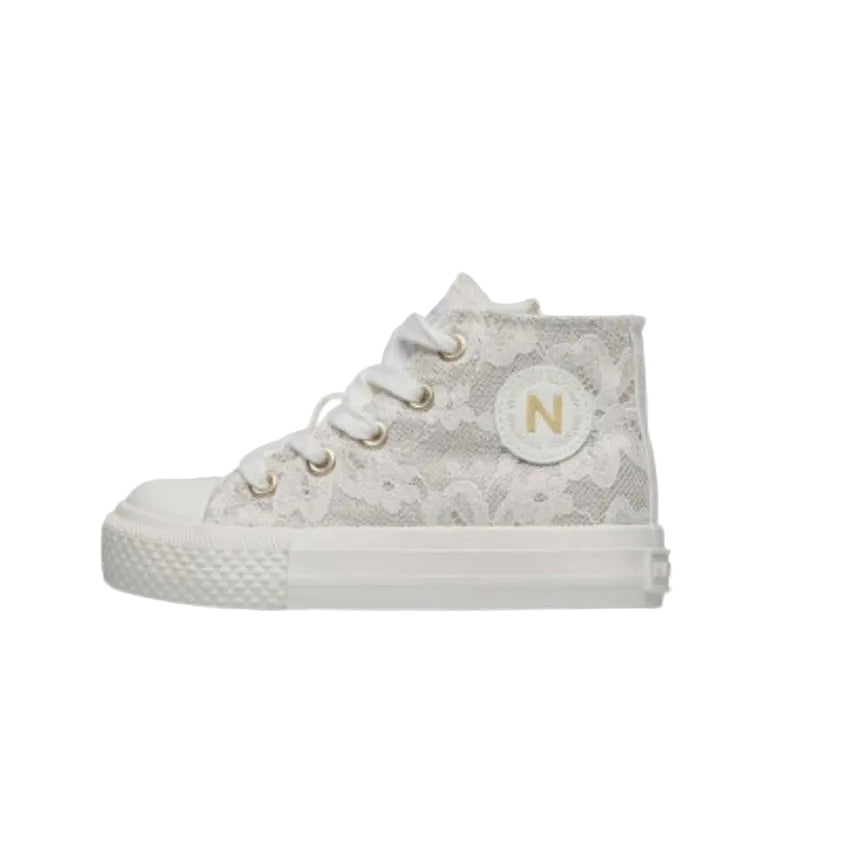 Vista laterale sneaker alta Naturino Ylfas bambina