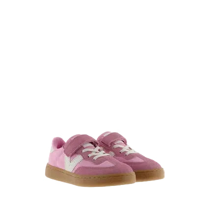 Sneaker Victoria Oslo bambini fucsia con velcro - vista frontale
