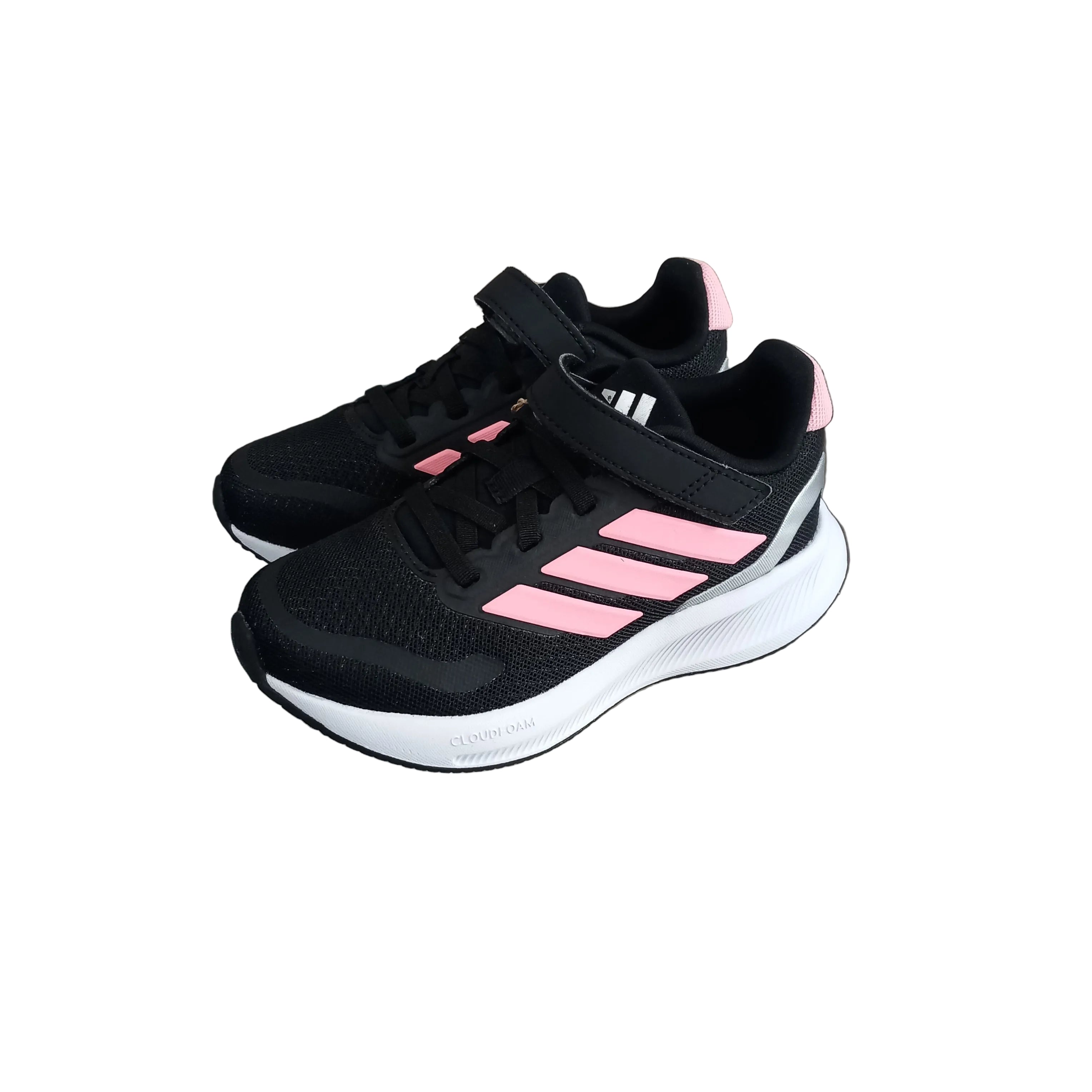 Sneakers Adidas RunFalcon 5 bambina rosa e bianche vista laterale