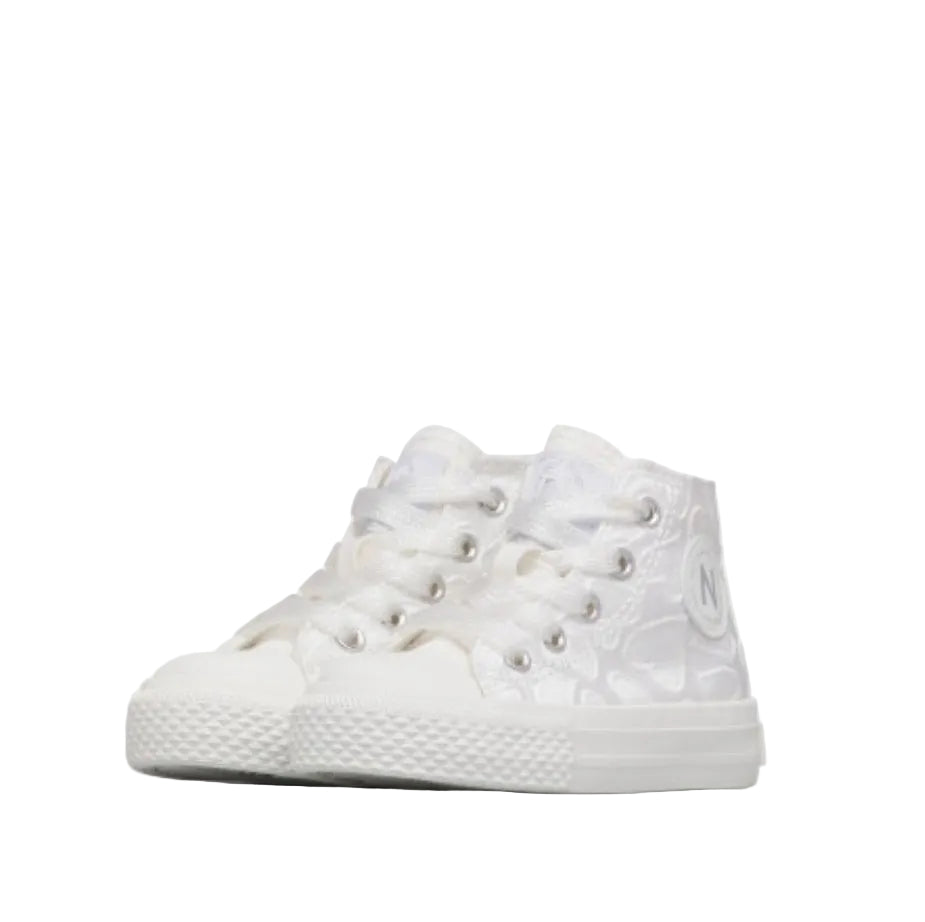 Sneaker alta Naturino Ylfas in tessuto  stampa cuori bambina 