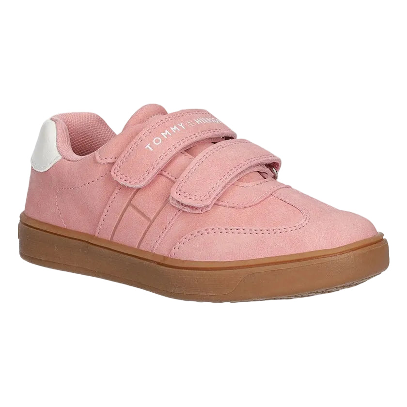 Sneaker bassa Tommy Hilfiger bambino rosa con dettagli bianchi e logo