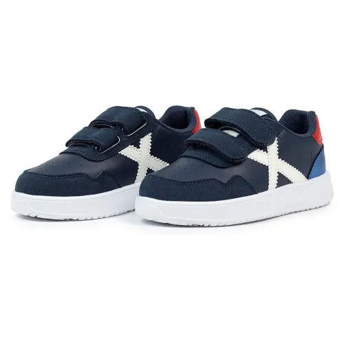 Sneakers Munich Mini Baloo Velcro bambinao blu con chiusura a strappo .