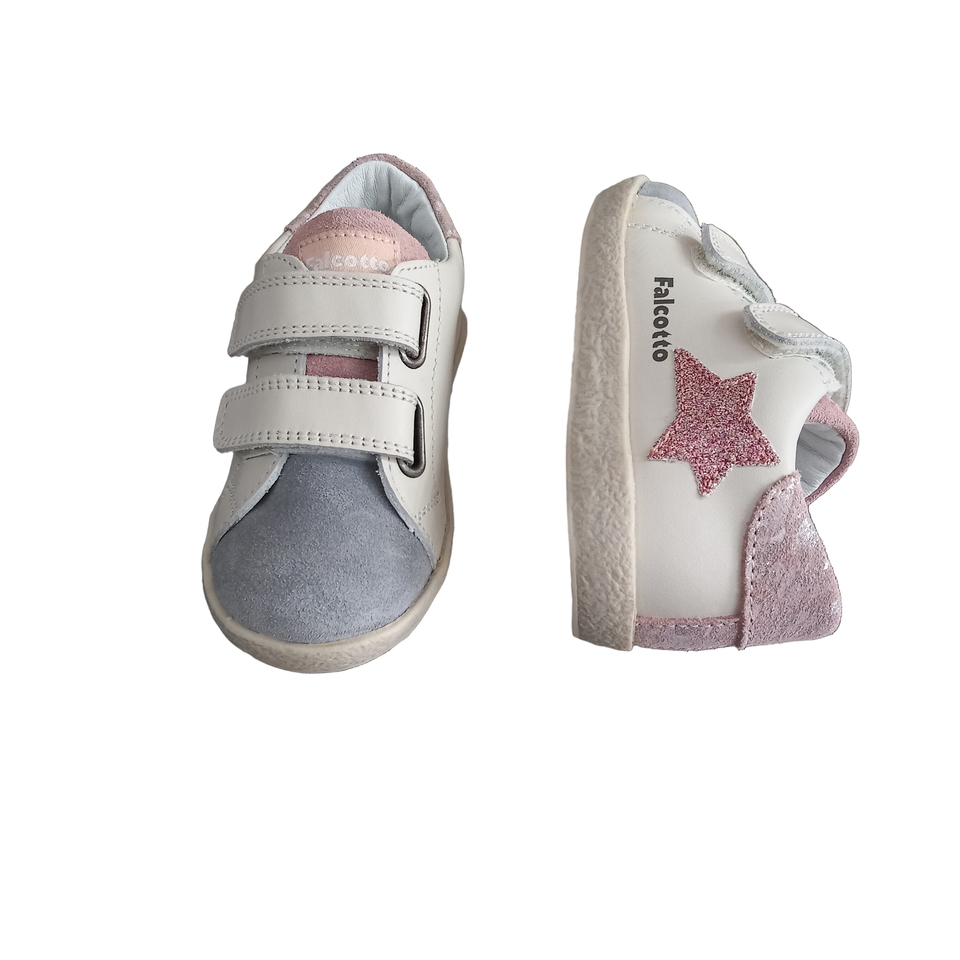 Falcotto Alnoite primi passi suede - dettaglio chiusura e tomaia