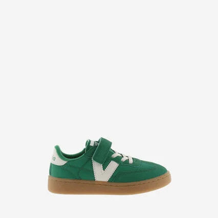 Sneaker Victoria Oslo bambini nylon camoscio verde - vista laterale