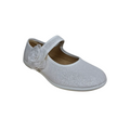 Vul-ladi ballerine lino glitter bianche bambina con chiusura velcro