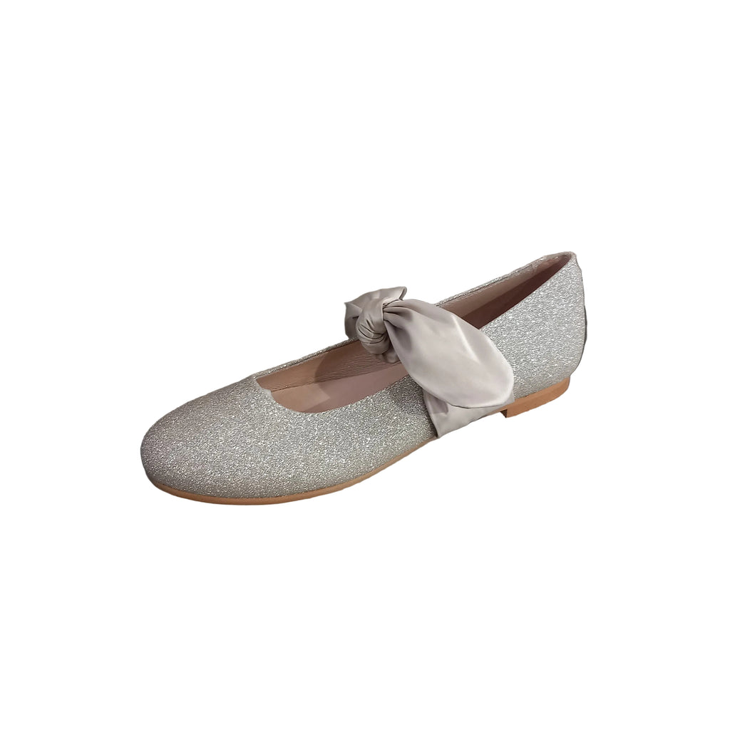 Ballerina glitter Oca-Loca per bambina con fiocco in raso – dettaglio scarpa