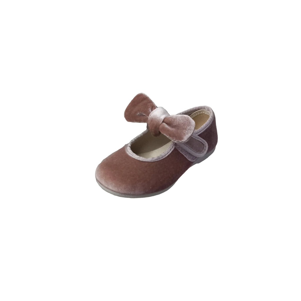 Ballerina bambina con fiocco removibile – Rosa Antico – vista laterale