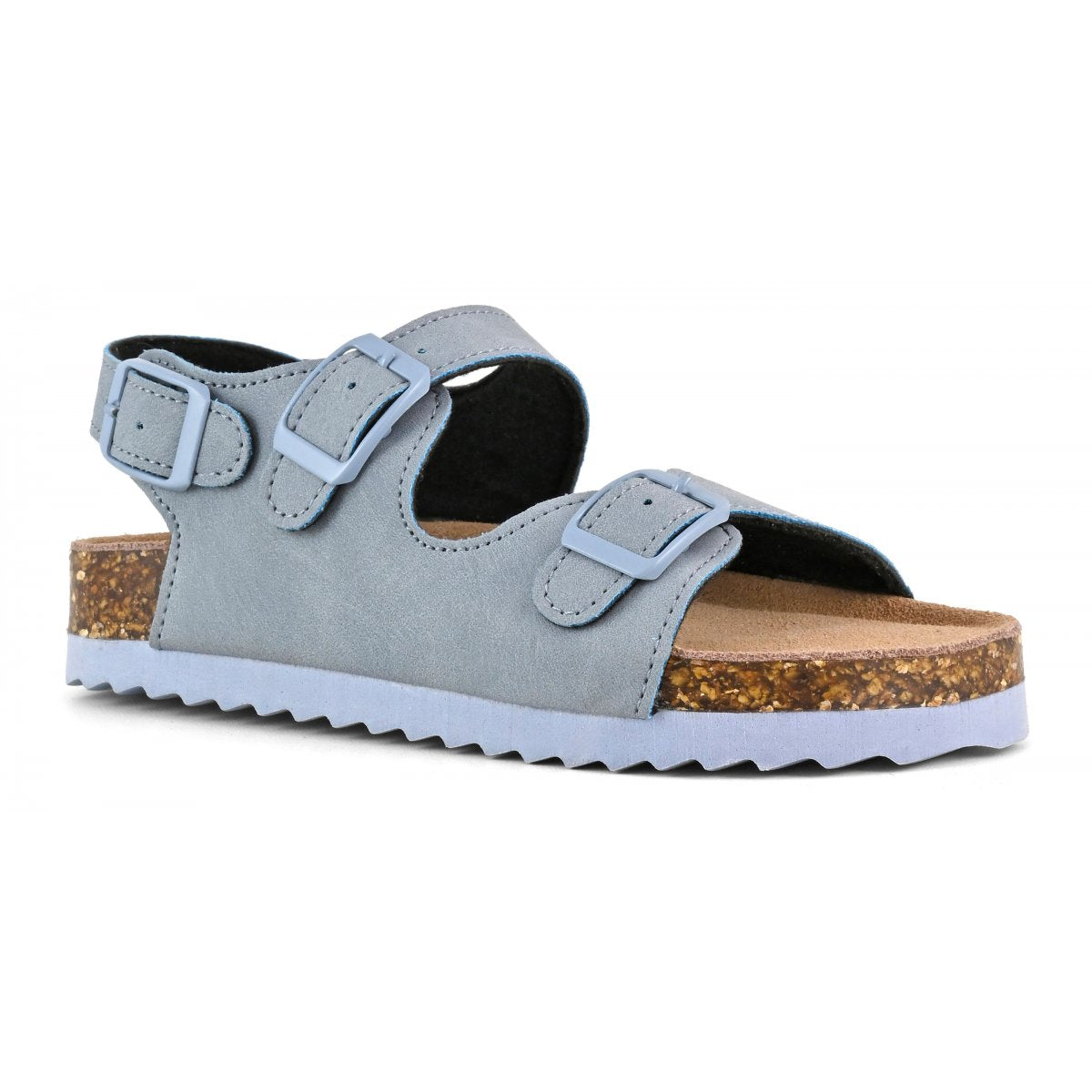 Colors of California sandalo Denim soletto in pelle scamosciata 