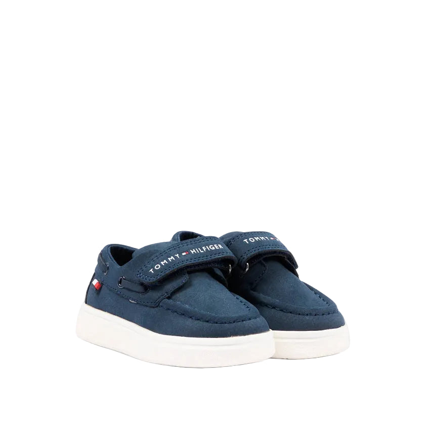 Mocassini Tommy Hilfiger bambino con velcro blu navy