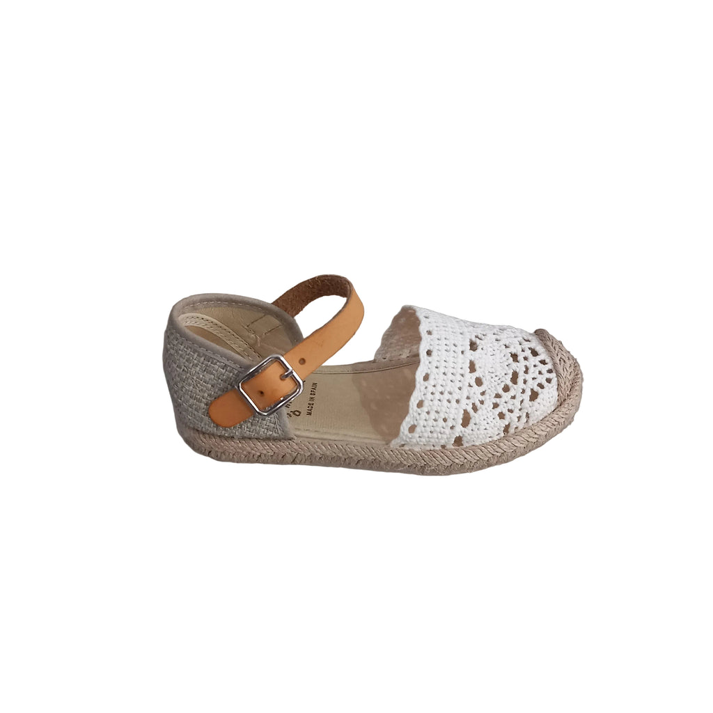 Espadrillas bambina macramè Vul-ladi materiali naturali – dettaglio laterale