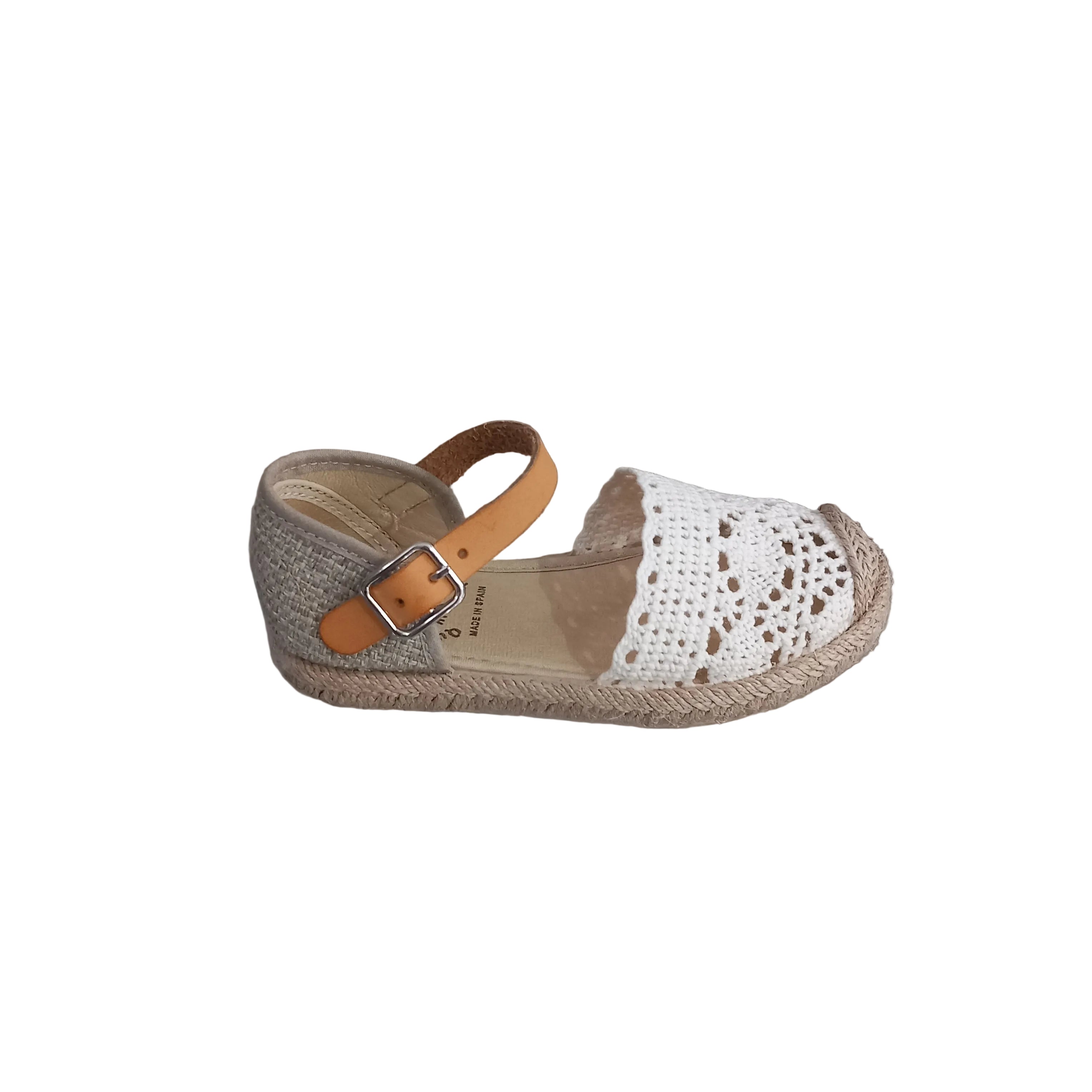 Espadrillas bambina macramè Vul-ladi materiali naturali – dettaglio laterale