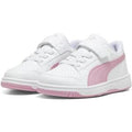 Sneaker Puma Reb-L bambina bianca e rosa vista laterale