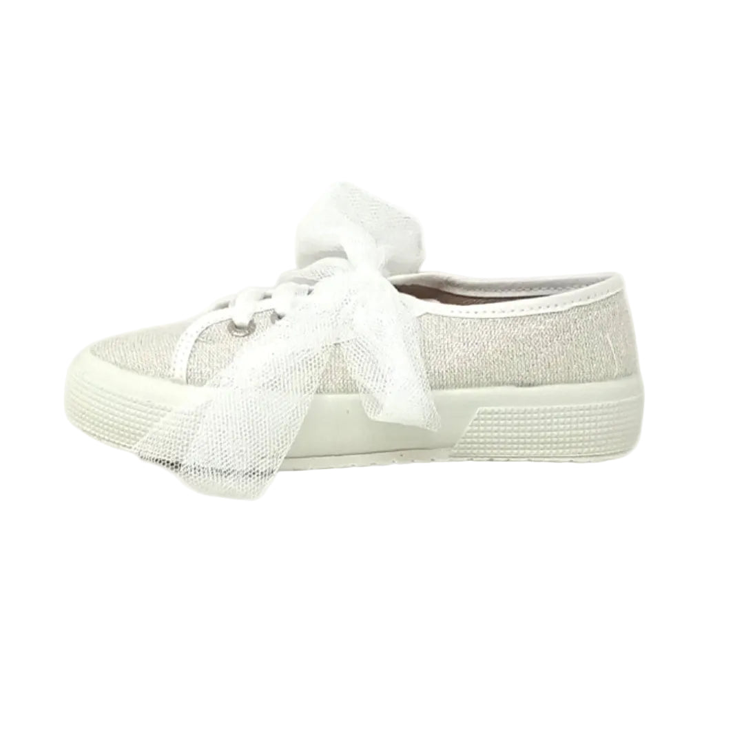 Sneaker cerimonia bambina Vul-ladi tela glitter – dettaglio laterale