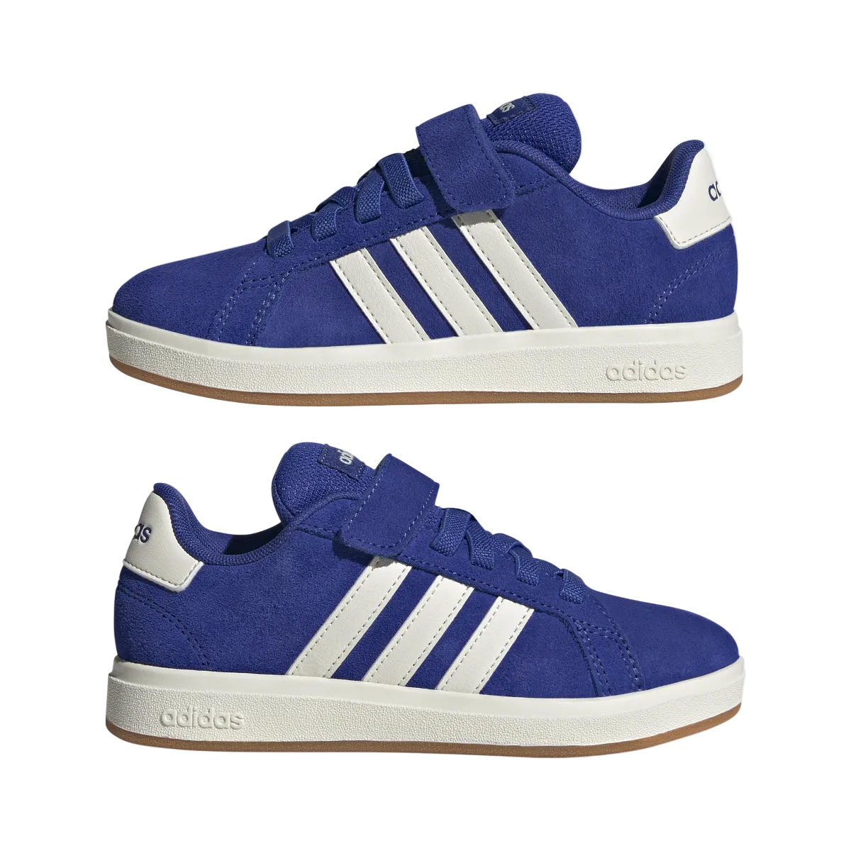 Adidas Grand Court Velcro sneakers bambino blu - vista laterale 