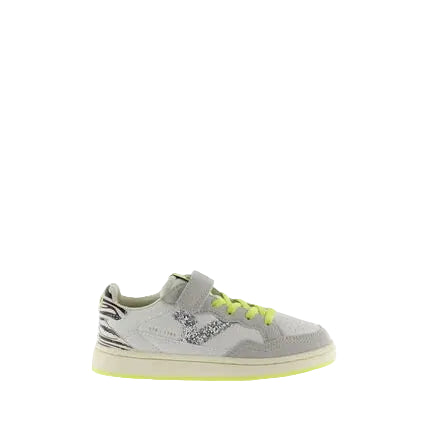 Sneaker Victoria 1985 Smash bambina bianco giallo fluo - vista laterale