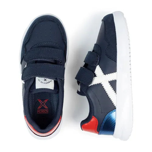 Vista posteriore sneakers Munich Mini Baloo Velcro bambino con tallone rinforzato