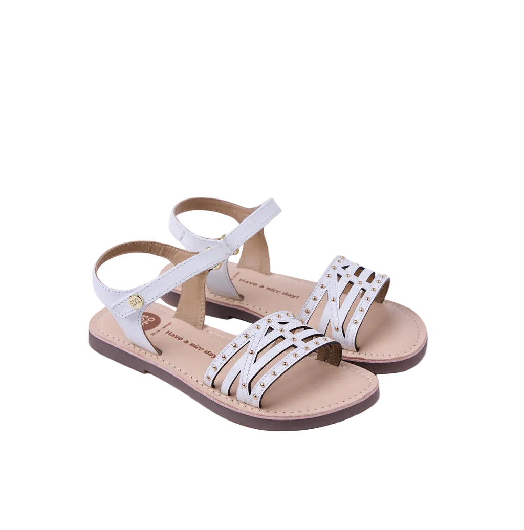 Gioseppo Ystad - Sandali in pelle con borchie per bambina, vista frontale