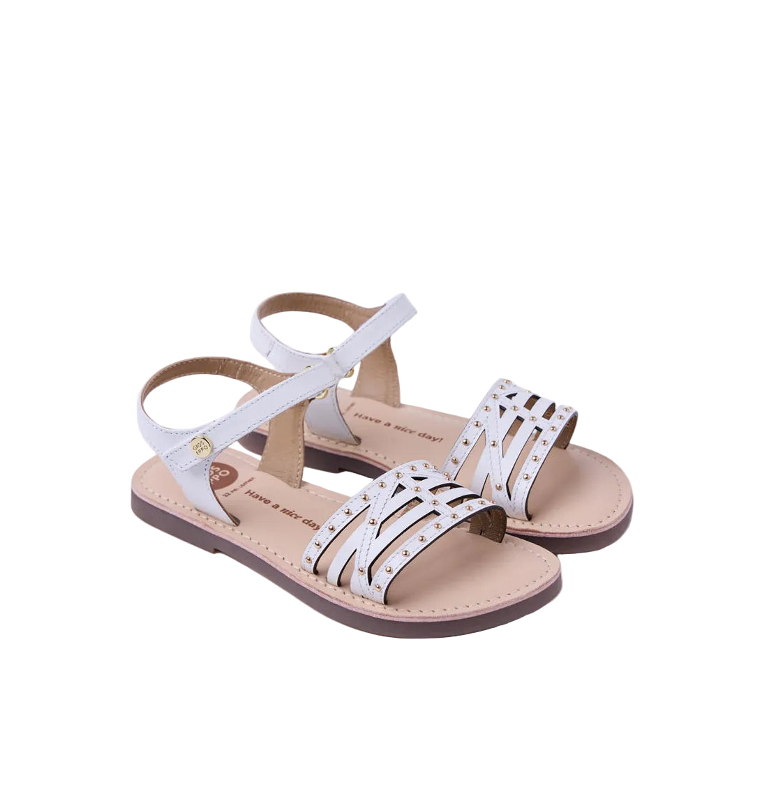 Gioseppo Ystad - Sandali in pelle con borchie per bambina, vista frontale