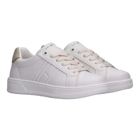 Sneaker bassa Tommy Hilfiger allacciata bianco beige bambino unisex