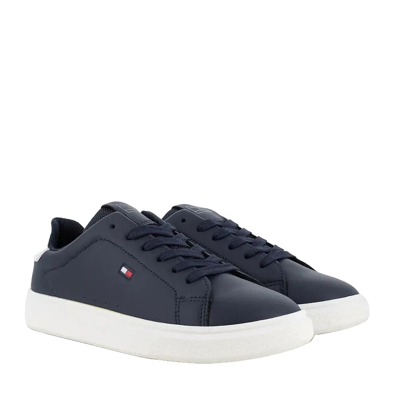 Sneaker bassa Tommy Hilfiger allacciata bambino  blu con logo