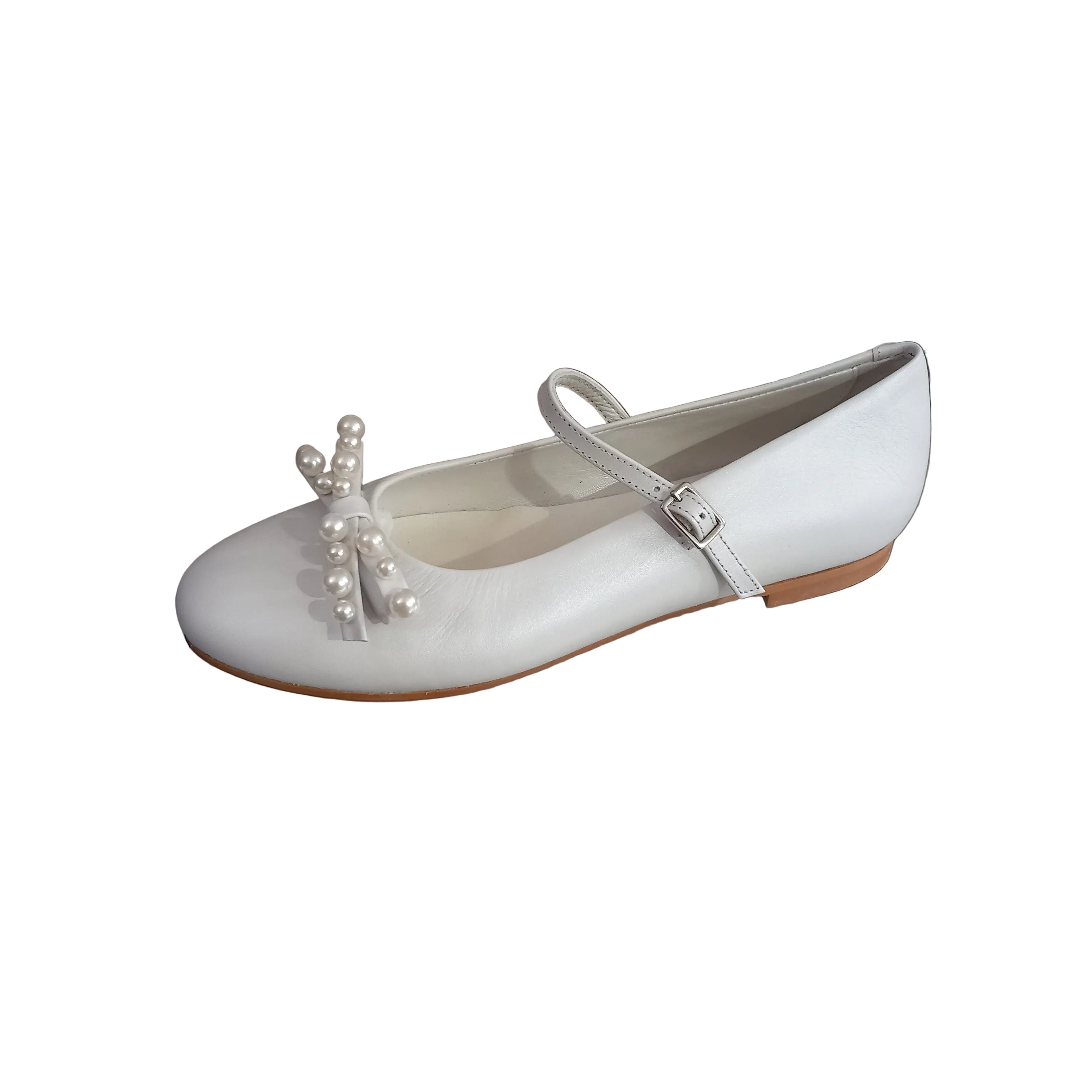 Ballerina bambina Oca-Loca con cinturino regolabile e fiocco decorato con perle 