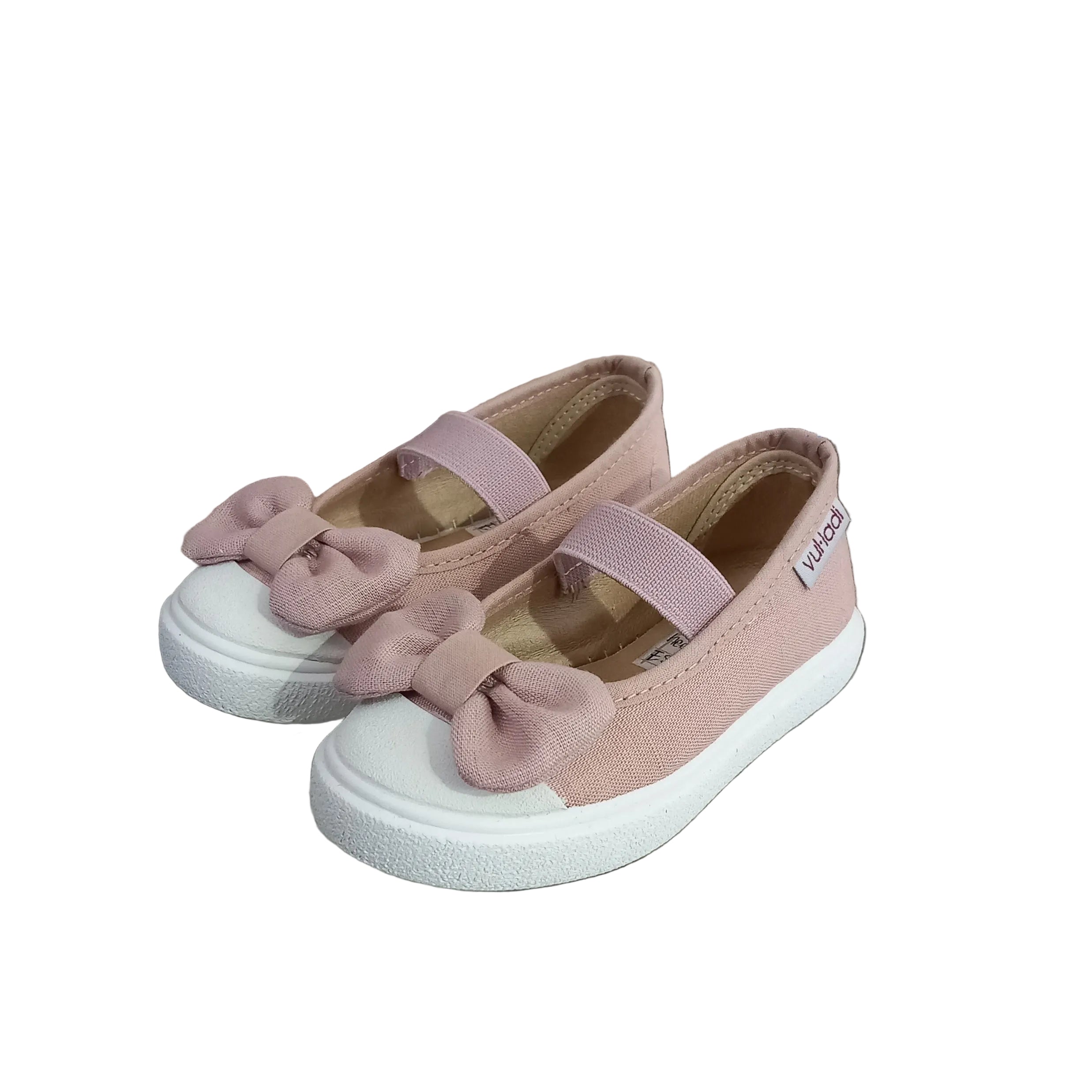 Ballerine bambina Vul-ladi in tela con fiocco – vista frontale